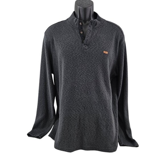 Levi’s Men’s Fleece Lined Henley Pullover Long Sleeve Gray Shirt – Size Large - Picture 1 of 15